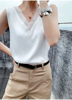 Women's Black Blouses Summer Elegant Tunic Vintage Office Satin Silk Blouse Basic Chiffon Tops Shirt 2025 For Women
