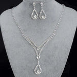 BLIJERY Fashion Bridesmaid Bridal Jewelry Sets for Women Rhinestone Crystal Necklace Earrings Sets Prom Wedding Jewelry Sets