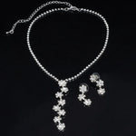BLIJERY Fashion Bridesmaid Bridal Jewelry Sets for Women Rhinestone Crystal Necklace Earrings Sets Prom Wedding Jewelry Sets