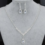 BLIJERY Fashion Bridesmaid Bridal Jewelry Sets for Women Rhinestone Crystal Necklace Earrings Sets Prom Wedding Jewelry Sets