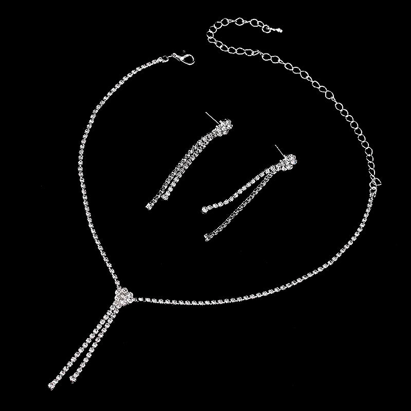BLIJERY Fashion Bridesmaid Bridal Jewelry Sets for Women Rhinestone Crystal Necklace Earrings Sets Prom Wedding Jewelry Sets