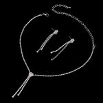 BLIJERY Fashion Bridesmaid Bridal Jewelry Sets for Women Rhinestone Crystal Necklace Earrings Sets Prom Wedding Jewelry Sets