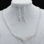 BLIJERY Fashion Bridesmaid Bridal Jewelry Sets for Women Rhinestone Crystal Necklace Earrings Sets Prom Wedding Jewelry Sets