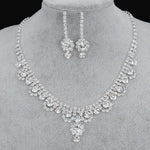 BLIJERY Fashion Bridesmaid Bridal Jewelry Sets for Women Rhinestone Crystal Necklace Earrings Sets Prom Wedding Jewelry Sets