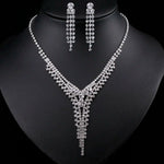 BLIJERY Fashion Bridesmaid Bridal Jewelry Sets for Women Rhinestone Crystal Necklace Earrings Sets Prom Wedding Jewelry Sets