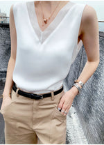 Women's Black Blouses Summer Elegant Tunic Vintage Office Satin Silk Blouse Basic Chiffon Tops Shirt 2025 For Women