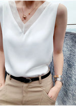 Women's Black Blouses Summer Elegant Tunic Vintage Office Satin Silk Blouse Basic Chiffon Tops Shirt 2025 For Women