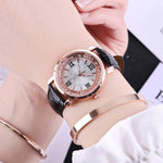 2025 Luxury Women Watch Fashion Leisure Set Elegant Fashion Ladies Leather Quartz Wristwatch