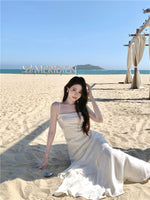 2025 Summer New High-end Sense Niche Light Luxury Sling dress Long Adult Ceremony Slim-fit Birthday Dress