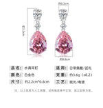 Drop Earrings Women Engagement Party Exquisite Ear Accessories Fashion Jewelry Temperament Sweet Pink Pear Cubic Zirconia