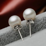 925 Sterling Silver 6-12MM Pearl Ear Studs Earrings For Women Wedding Engagement Party Fashion Charm Jewelry