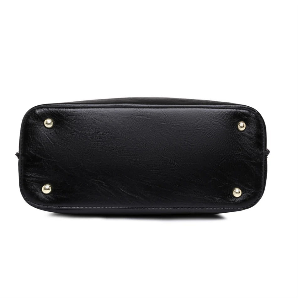Vintage Luxe Leather Tote | Elegant Women's Shoulder & Crossbody Handbag