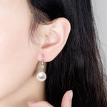 Elegant 925 Sterling Silver Luxury Pearl Earrings for Women, Wedding Party Jewelry Accessories