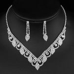 BLIJERY Fashion Bridesmaid Bridal Jewelry Sets for Women Rhinestone Crystal Necklace Earrings Sets Prom Wedding Jewelry Sets