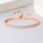 Tennis Bracelet For Women 1.5*3 mm Sparking Zircon Jewerlly Rose Gold Color Handmade Friends Gift Cute Jewelry Wholesale H017