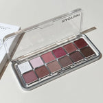 Eye Contour Makeup 12color Eyeshadow Palette Soft Matte Grey Pink Eyeshadow High Pigment Wine Red Brown Eye Shadow for Daily Use