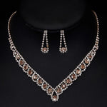BLIJERY Fashion Bridesmaid Bridal Jewelry Sets for Women Rhinestone Crystal Necklace Earrings Sets Prom Wedding Jewelry Sets