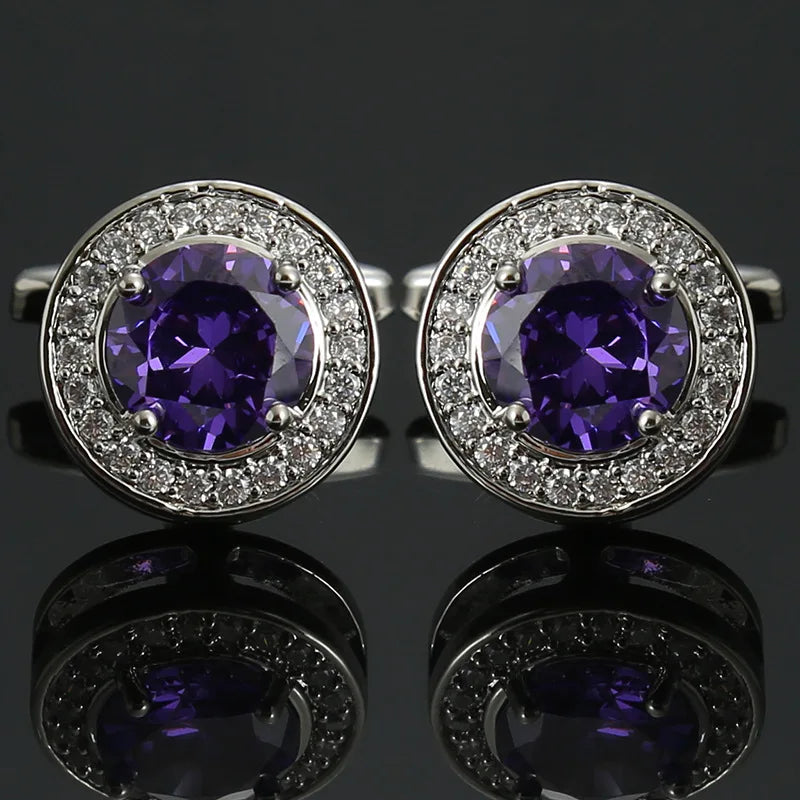 French Cufflinks for Men Light Luxury Women English Rhinestone Shirts Sleeve Studs High-end Business Banquet Suits Cuff Buttons