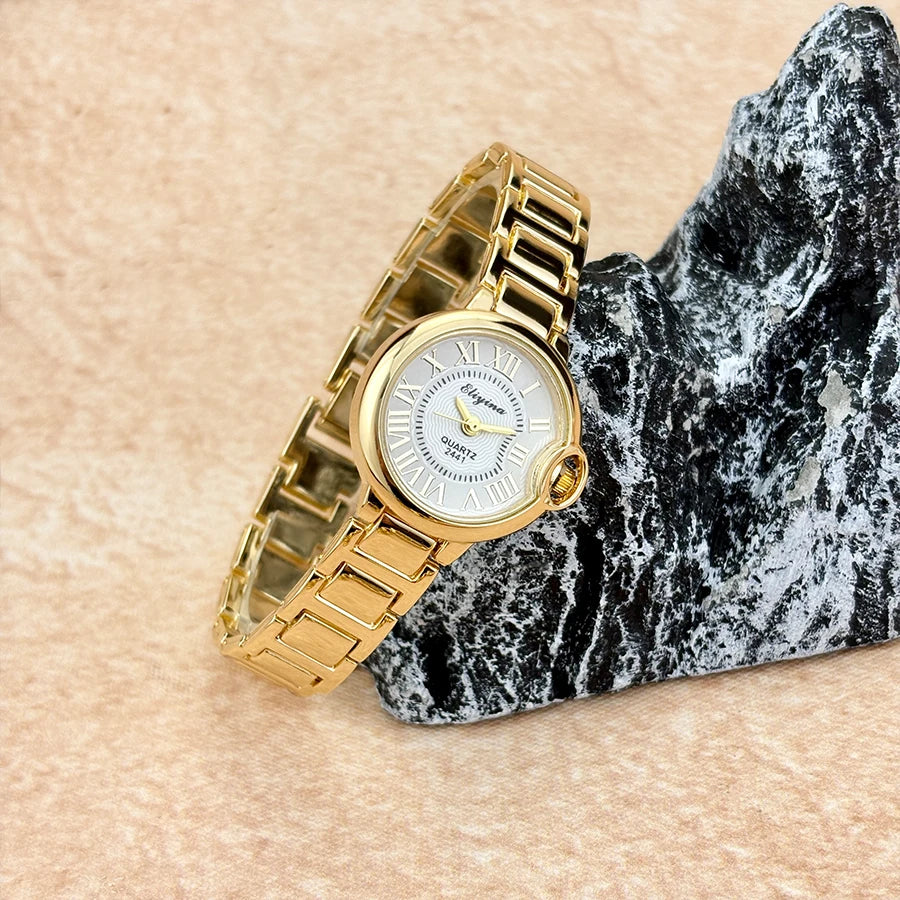 Elegant Ladies Wristwatch High-End Classic Aesthetic Alloy Steel Band Luxury Watch Stylish Timepiece for Women