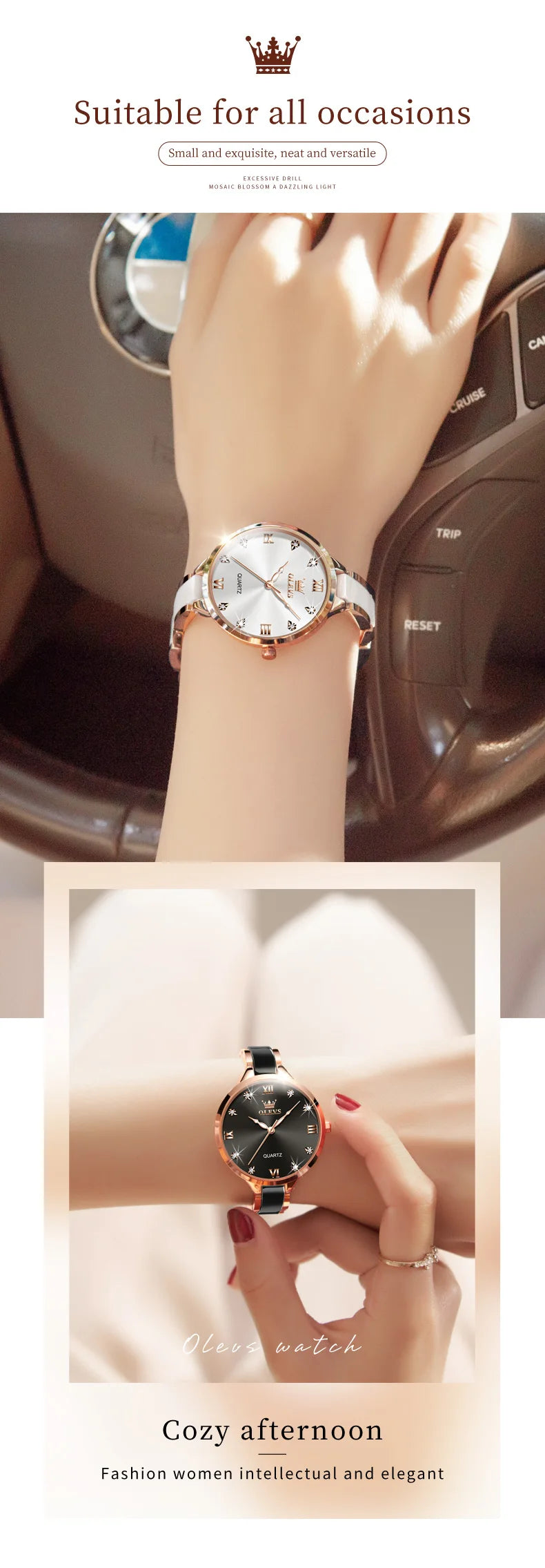 OLEVS 5872 Luxury Top Brand Watch For Women Waterproof Luminous Original Quartz Ladies Wristwatch Fashion Women's Watches