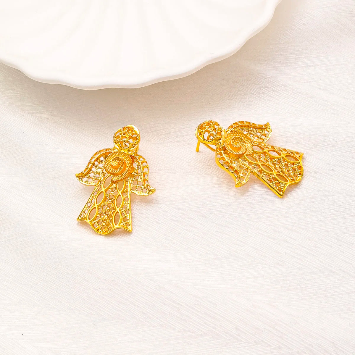 Nigerian Jewelery Set Wedding for Woman Dubai 24K Gold Color Jewelry Sets Earrings and Rings African Designer Bridal Necklace