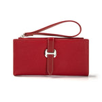 Luxury Designer Women's Wallet PU Leather Long Purse for Women Card Holder Handbag with Zip Pocket Simple Clutch Bag