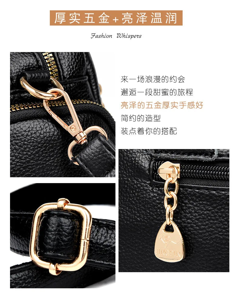 Luxury Designer Purse and Handbag Fashion High Quality Women's Shoulder Bag Large Capacity Soft Leather Locomotive Crossbody Bag