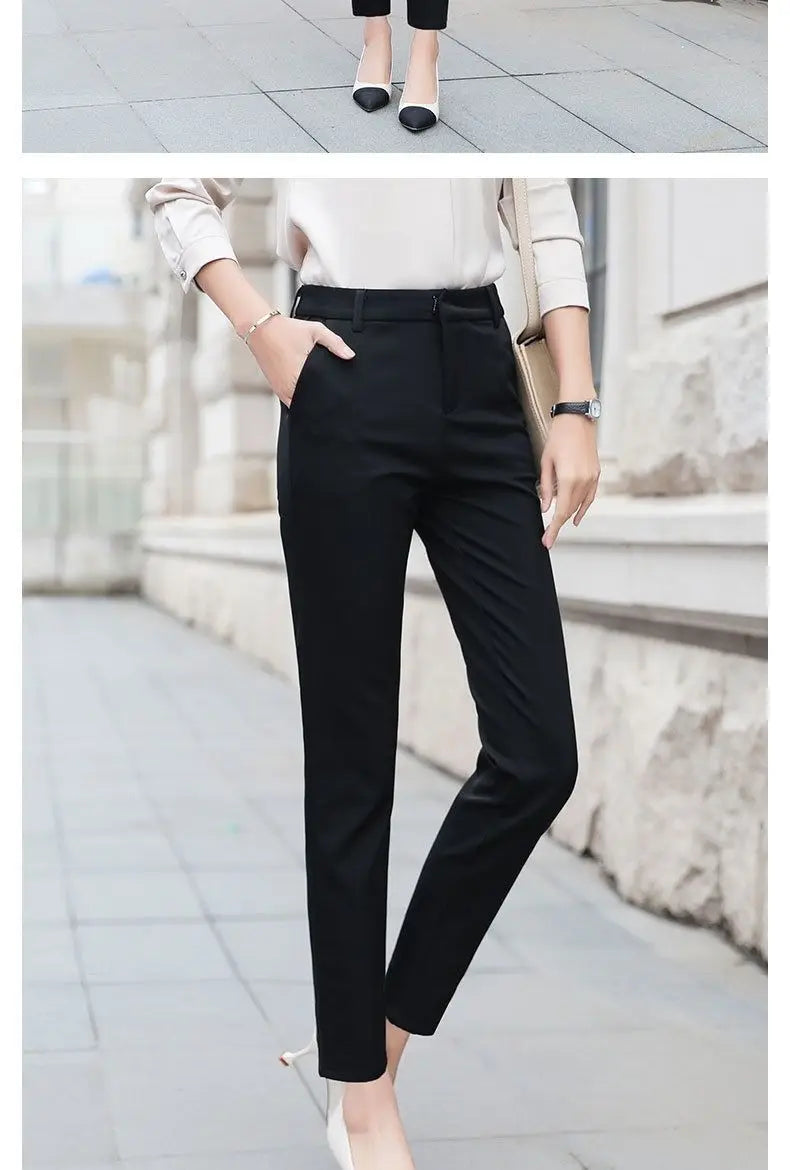 New Style Suit Pants for Women Spring and Summer Thin High Waist Slim Casual Women's Pants Professional Straight Pants