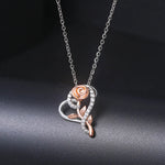 Pendant Heart Necklaces For Women Zircon Aesthetic Rose Flower Choker Chains Silver Color Gifts jewelry Wholesale N172