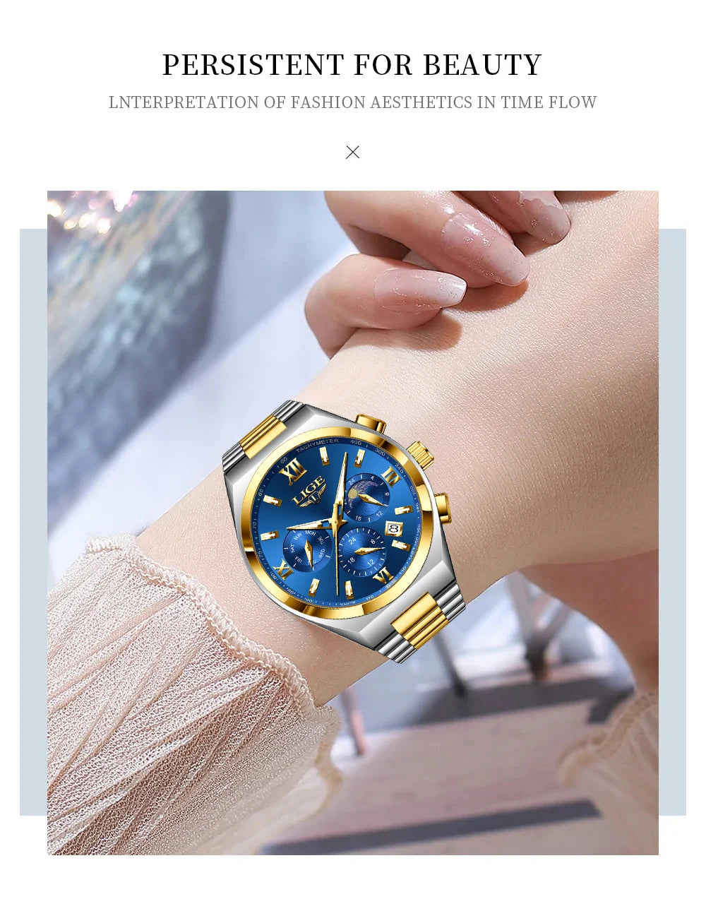 LIGE Top Brand Luxury Watch Women Simple Ladies Analog Quartz Wrist Watches Fashion Casual Waterproof Female Clock Montre Femme
