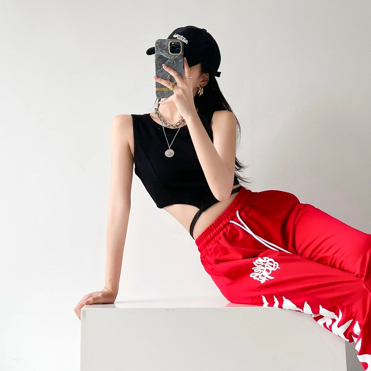 European American Style Sports Pants for Women Trendy High Waist Casual Woman Trousers Spring Summer New Fashion Y2K Pants