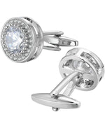 French Cufflinks for Men Light Luxury Women English Rhinestone Shirts Sleeve Studs High-end Business Banquet Suits Cuff Buttons
