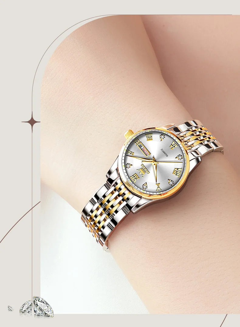 OLEVS Luxury Brand Watch for Women Fashion Quartz Women's Watches Waterproof Stainless Steel Elegant Ladies Wristwatch Original