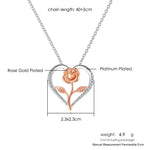 Pendant Heart Necklaces For Women Zircon Aesthetic Rose Flower Choker Chains Silver Color Gifts jewelry Wholesale N172