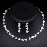 BLIJERY Fashion Bridesmaid Bridal Jewelry Sets for Women Rhinestone Crystal Necklace Earrings Sets Prom Wedding Jewelry Sets