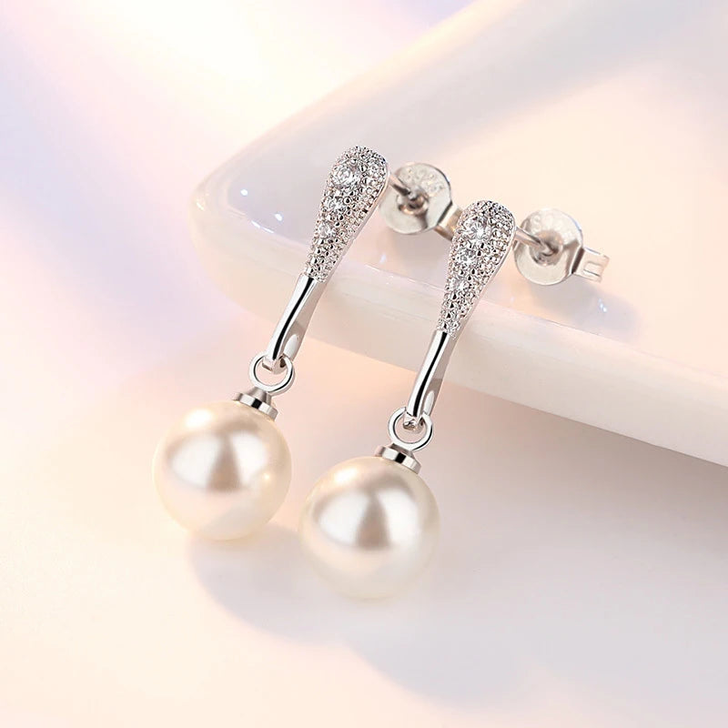 Drop Earrings Women Engagement Party Exquisite Ear Accessories Fashion Jewelry Temperament Sweet Pink Pear Cubic Zirconia