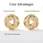 Diamond-studded Entwined Triangular Stud Earrings Exquisite Sweet Earrings for Women Affordable Luxury Gifts Commuting Jewelry