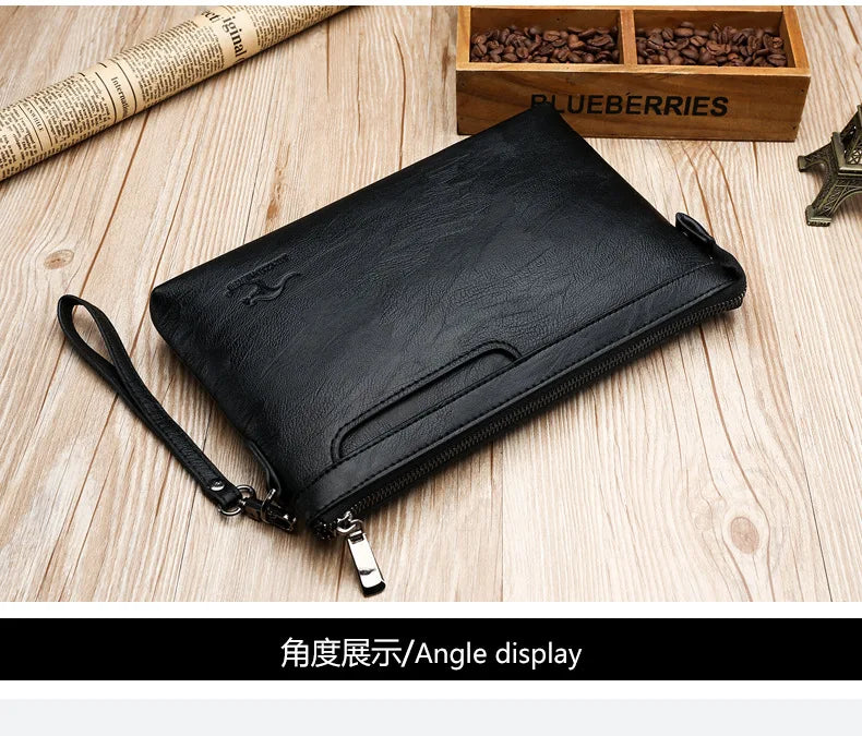 Luxury Brand Men's Wallet Men Long Purse Wallet Male Clutch Bag PU Leather Zipper Wallet Men Business Envelope Wallet Coin Purse