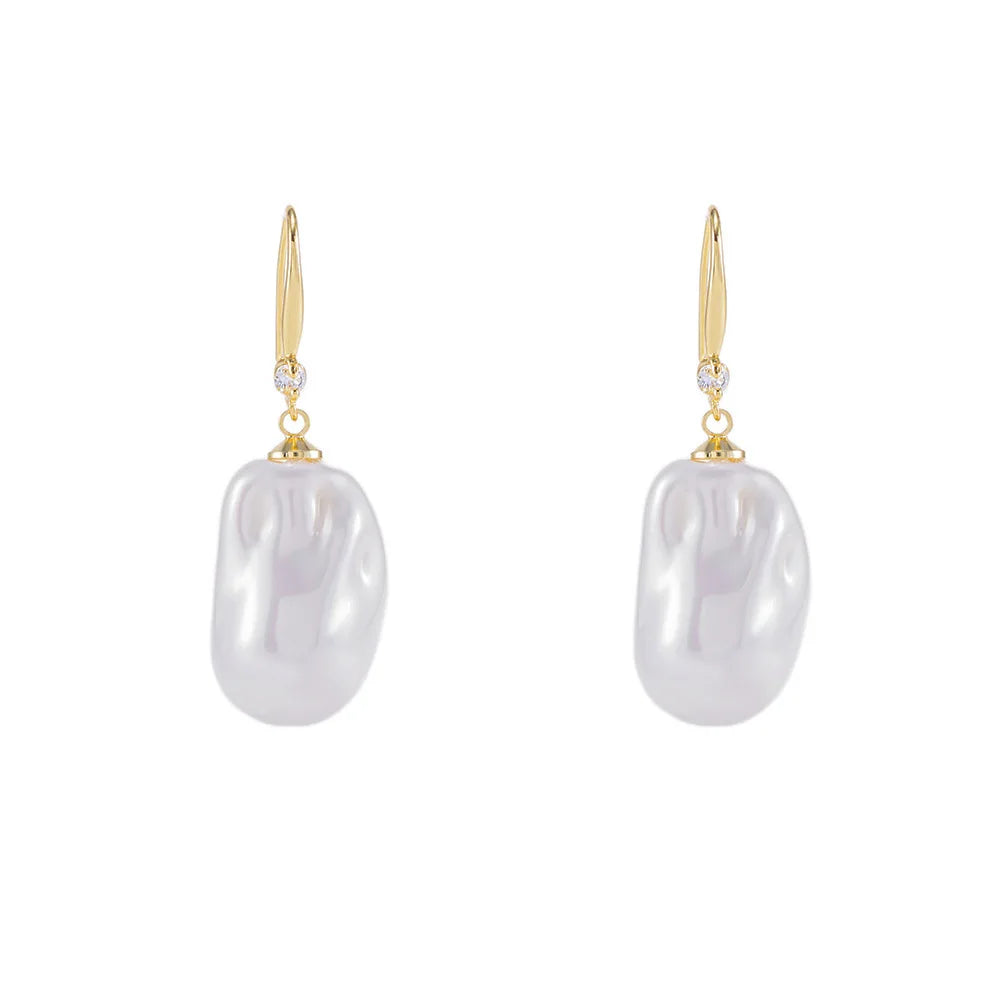 Antique Baroque Pearl Earrings Light Luxury High-end Retro All-match Fashion Elegant Ear Jewelry Cross-border New Arrival