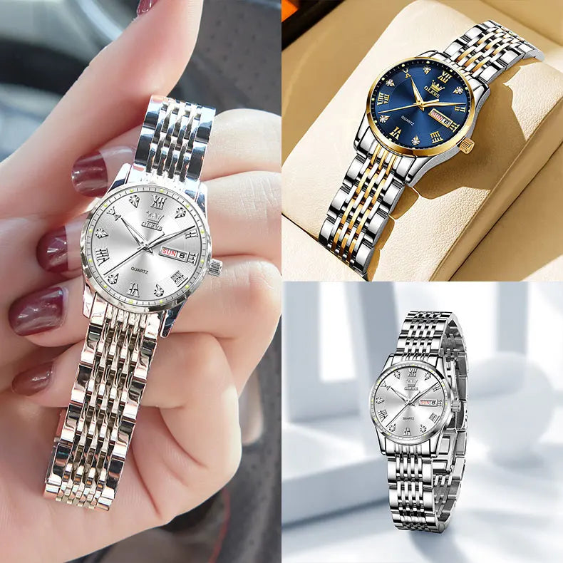 OLEVS Luxury Brand Watch for Women Fashion Quartz Women's Watches Waterproof Stainless Steel Elegant Ladies Wristwatch Original