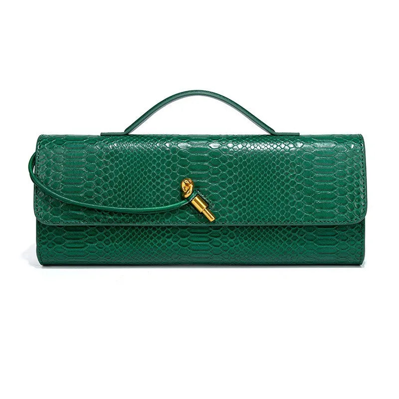 Luxury Design Top-Handle Bag for Women Evening Handbag Long Purse PU Snakeskin Pattern Crossbody Shoulder Bags Fashion Outfits