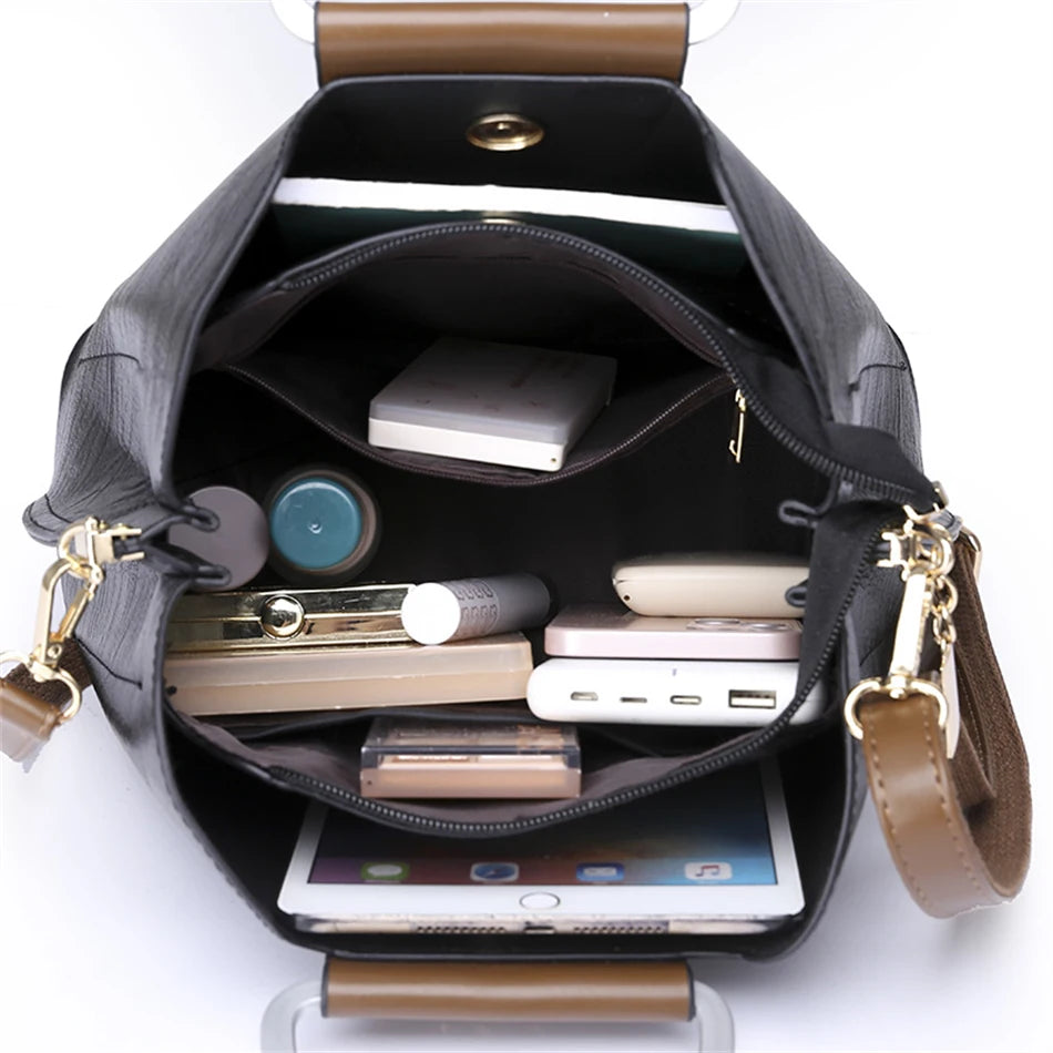 Vintage Luxe Leather Tote | Elegant Women's Shoulder & Crossbody Handbag