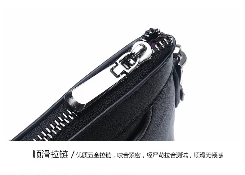 Luxury Brand Men's Wallet Men Long Purse Wallet Male Clutch Bag PU Leather Zipper Wallet Men Business Envelope Wallet Coin Purse