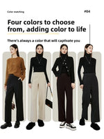Luxe High-Waist Wool Blend Wide-Leg Trousers