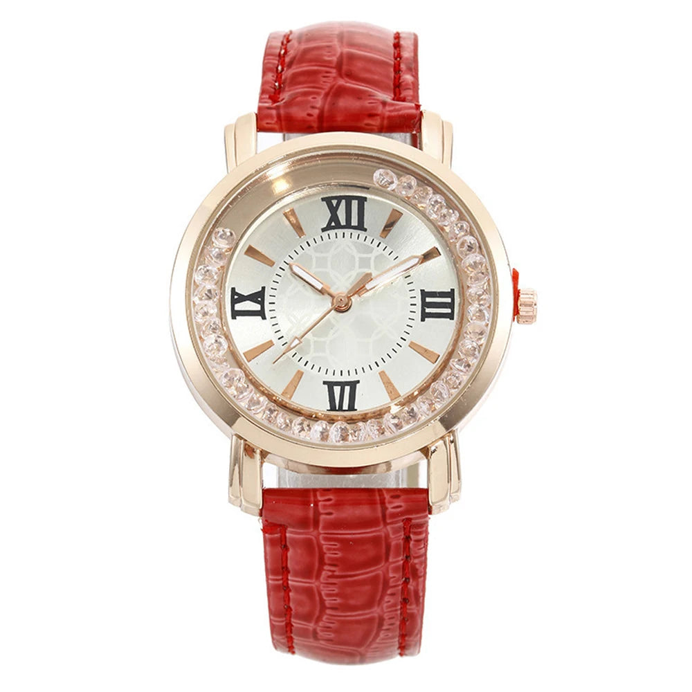 2025 Luxury Women Watch Fashion Leisure Set Elegant Fashion Ladies Leather Quartz Wristwatch
