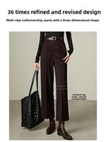 Luxe High-Waist Wool Blend Wide-Leg Trousers