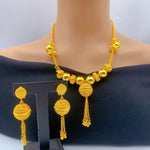 Brazilian 24k Gold Plated Jewelry Set For Women Wedding Long Bead Necklace Earrings Jewellery Dubai Nigerian Bridal Sets