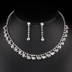 BLIJERY Fashion Bridesmaid Bridal Jewelry Sets for Women Rhinestone Crystal Necklace Earrings Sets Prom Wedding Jewelry Sets