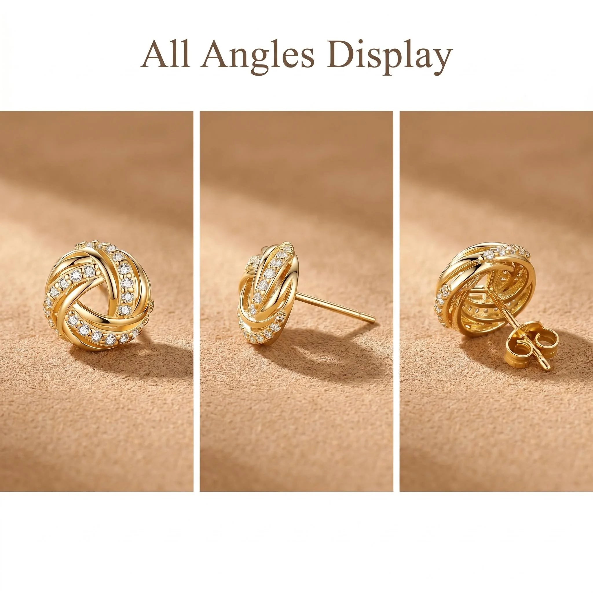 Diamond-studded Entwined Triangular Stud Earrings Exquisite Sweet Earrings for Women Affordable Luxury Gifts Commuting Jewelry