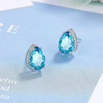 Drop Earrings Women Engagement Party Exquisite Ear Accessories Fashion Jewelry Temperament Sweet Pink Pear Cubic Zirconia